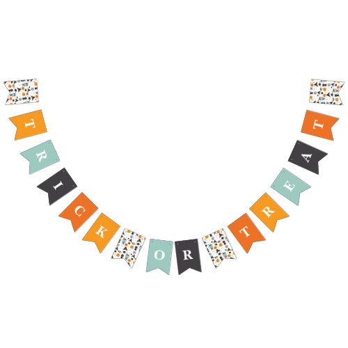 Cute Halloween TRICK OR TREAT Bunting Flags