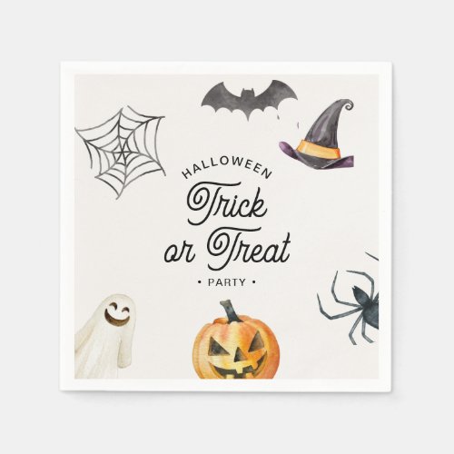 Cute Halloween Trick or Treat Party Paper Napkins