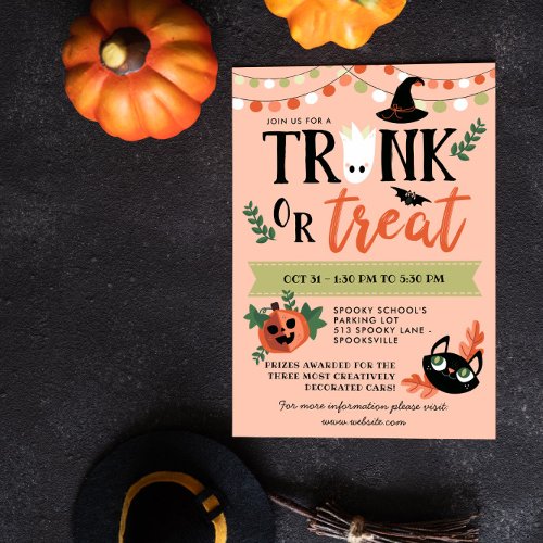 Cute Halloween Trunk or Treat Social Distance Invitation
