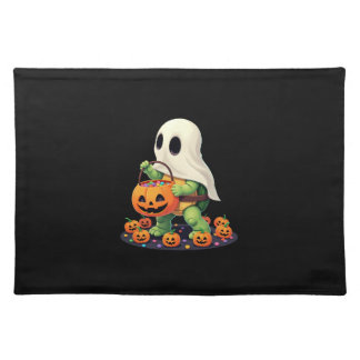 Cute Halloween Turtle Ghost with Candy (2) Cloth Placemat