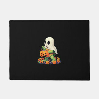 Cute Halloween Turtle Ghost with Candy (2) Doormat