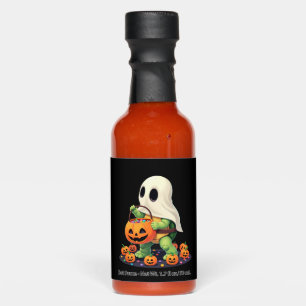 Cute Halloween Turtle Ghost with Candy (2) Hot Sauces