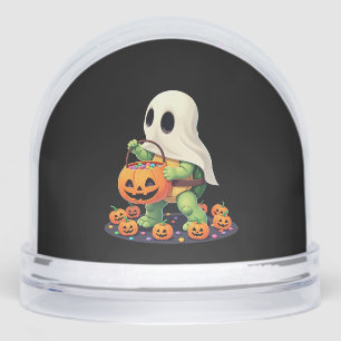 Cute Halloween Turtle Ghost with Candy (2) Snow Globe