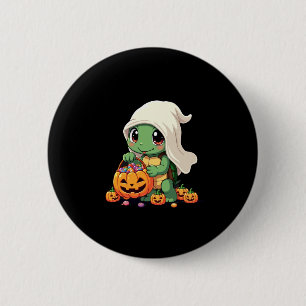 Cute Halloween Turtle Ghost with Candy (3) Button
