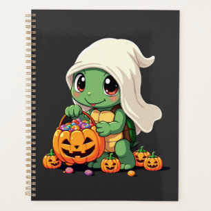 Cute Halloween Turtle Ghost with Candy (3) Planner