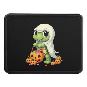 Cute Halloween Turtle Ghost with Candy (4) Hitch Cover