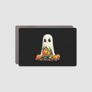 Cute Halloween Turtle Ghost with Candy (6) Car Magnet
