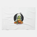 Cute Halloween Turtle Ghost with Candy (7) Kitchen Towel