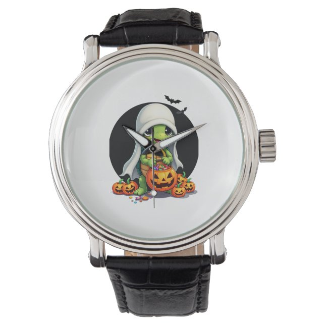 Cute Halloween Turtle Ghost with Candy (7) Watch (Front)