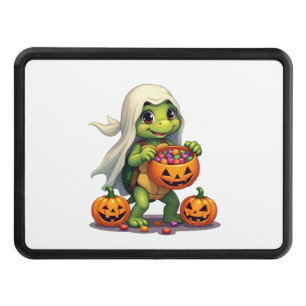 Cute Halloween Turtle Ghost with Candy (8) Hitch Cover