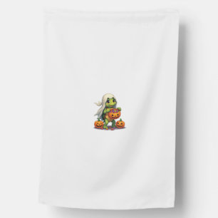 Cute Halloween Turtle Ghost with Candy (8) House Flag