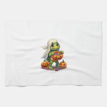 Cute Halloween Turtle Ghost with Candy (8) Kitchen Towel