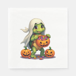 Cute Halloween Turtle Ghost with Candy (8) Napkins