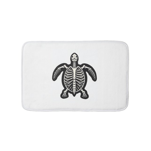 Cute Halloween Turtle Skeleton Tortoise Fossils Ar Bath Mat (Front)