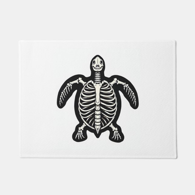Cute Halloween Turtle Skeleton Tortoise Fossils Ar Doormat (Front)