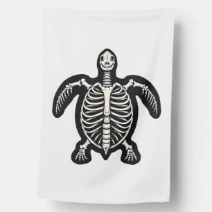 Cute Halloween Turtle Skeleton Tortoise Fossils Ar House Flag