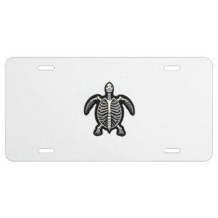 Cute Halloween Turtle Skeleton Tortoise Fossils Ar License Plate