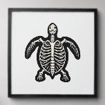 Cute Halloween Turtle Skeleton Tortoise Fossils Ar Peel And Stick Photo Tile
