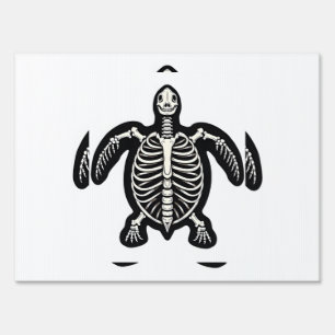 Cute Halloween Turtle Skeleton Tortoise Fossils Ar Sign