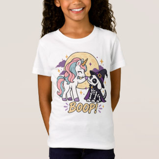 Cute Halloween Unicorn and Dog Friend Hopefulness T-Shirt