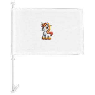 Cute Halloween Unicorn Candy Corn Horn Magical Hor Car Flag