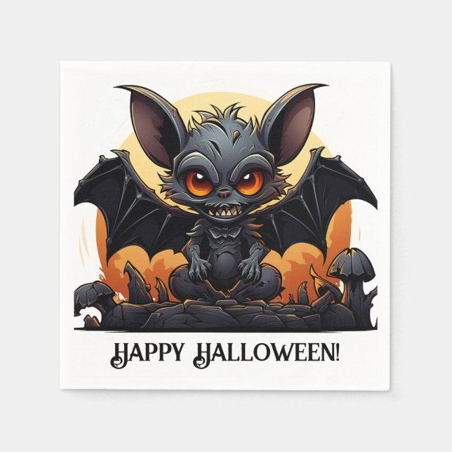 Cute Halloween Vampire Bat  Napkins (Front)