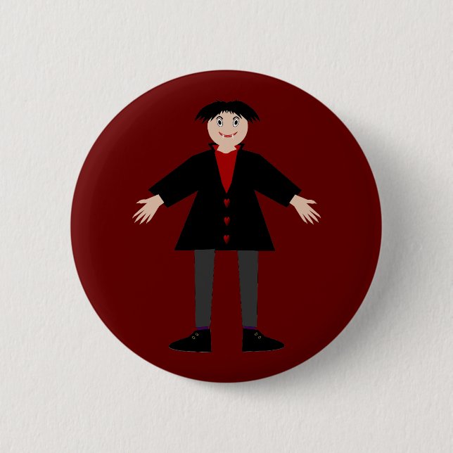 Cute Halloween Vampire Button (Front)
