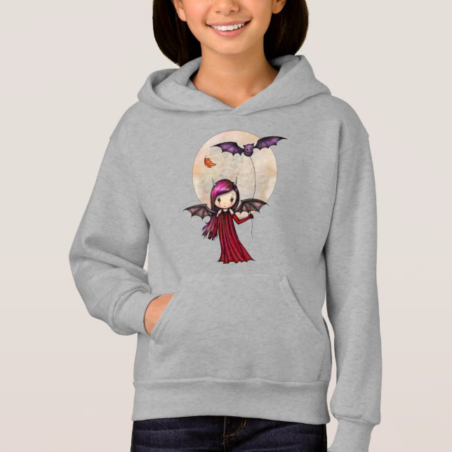 Cute Halloween Vampire Creature with Cat Hoodie (Front)