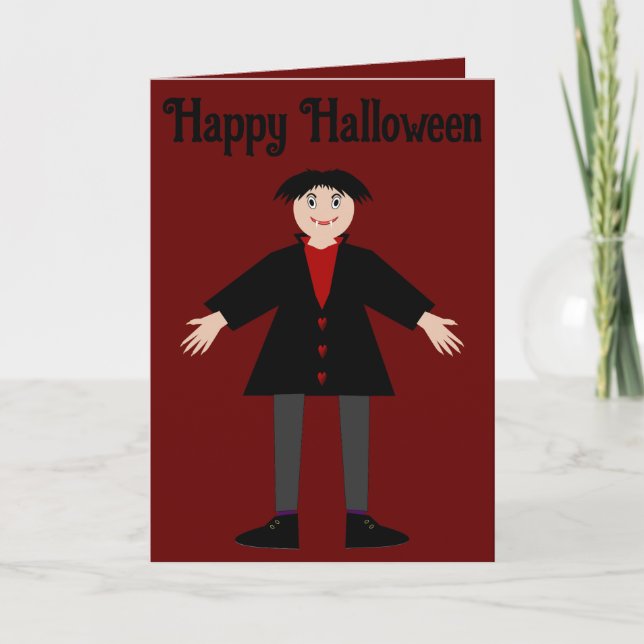 Cute Halloween Vampire Custom Card (Front)