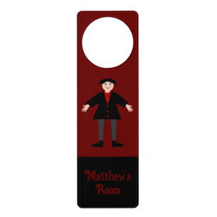 Cute Halloween Vampire Custom Name Door Hanger