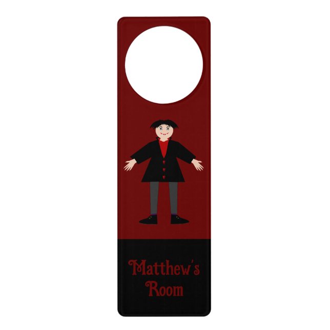 Cute Halloween Vampire Custom Name Door Hanger (Front)