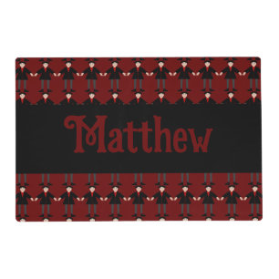 Cute Halloween Vampire Custom Name Placemat