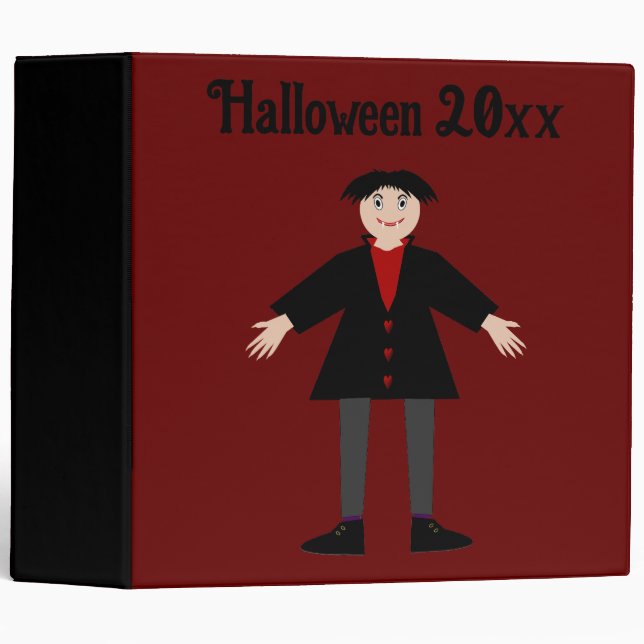 Cute Halloween Vampire Custom Photo Album 3 Ring Binder (Front/Spine)