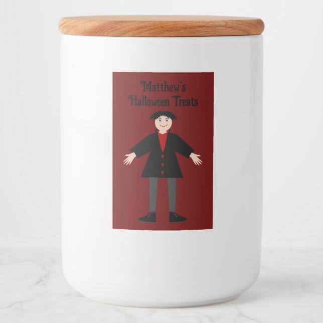 Cute Halloween Vampire Custom Treats Food Label (Front)