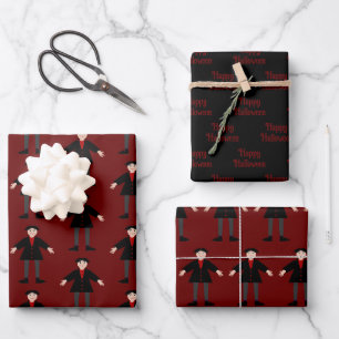 Cute Halloween Vampire Custom Wrapping Paper Sheets