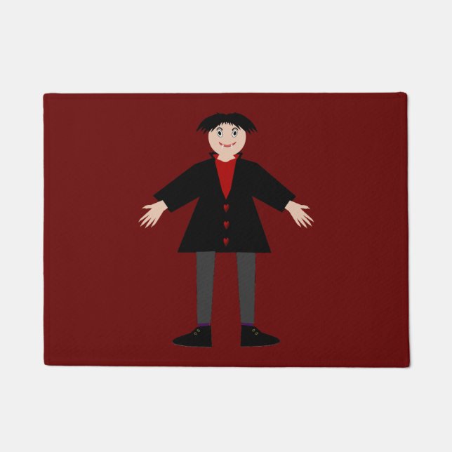 Cute Halloween Vampire Doormat (Front)