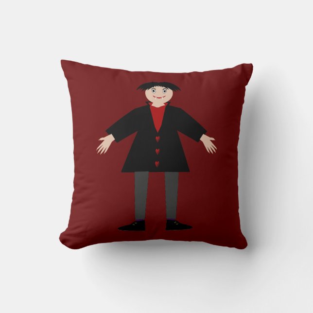 Cute Halloween Vampire Double Sided Throw Pillow (Front)