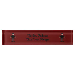 Cute Halloween Vampire Funny Custom Desk Name Plate