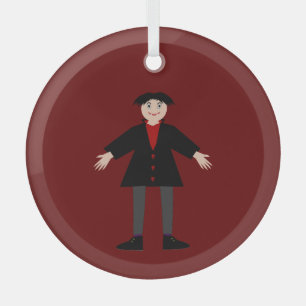 Cute Halloween Vampire Glass Ornament