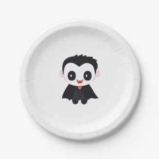 Cute Halloween Vampire Paper Plates