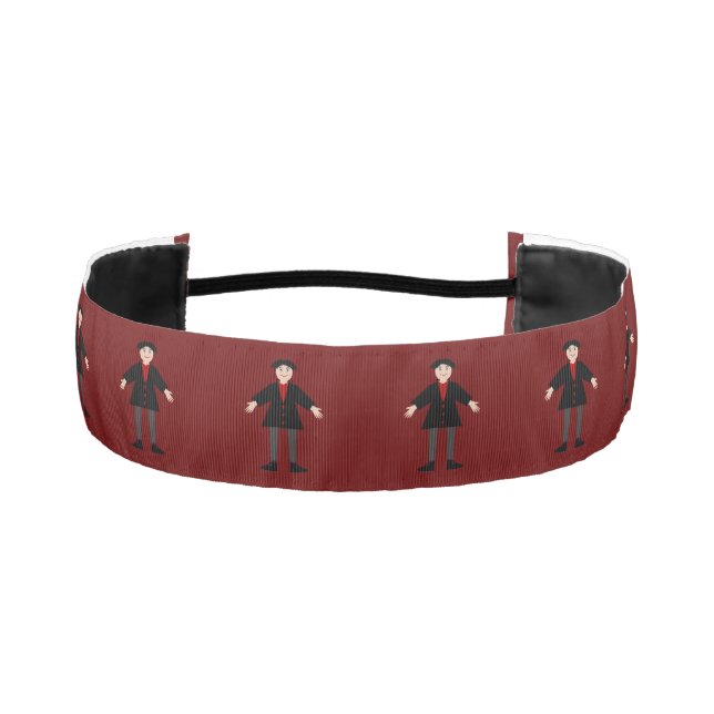 Cute Halloween Vampire Patterned Athletic Headband (Front)