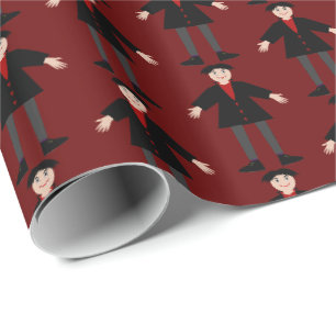Cute Halloween Vampire Patterned Wrapping Paper