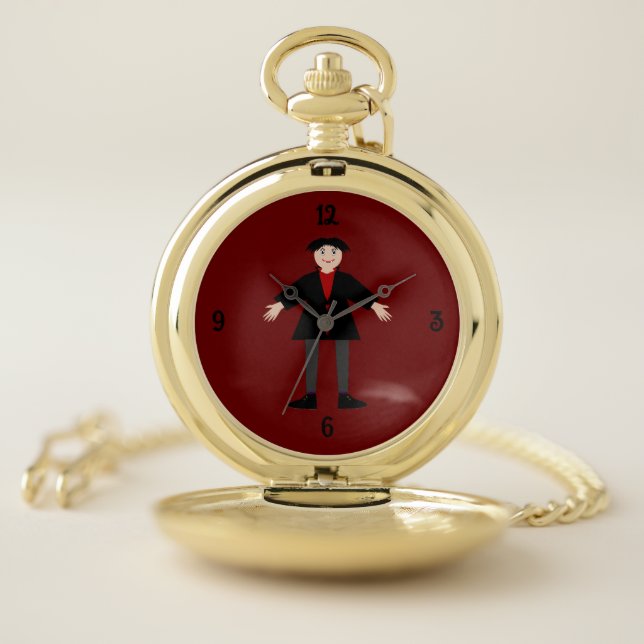 Cute Halloween Vampire Pocket Watch (Inside)