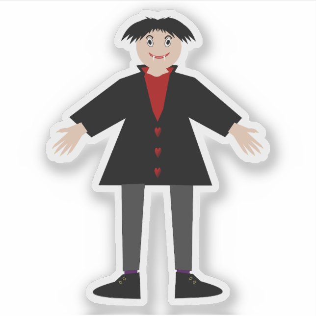 Cute Halloween Vampire Sticker (Front)
