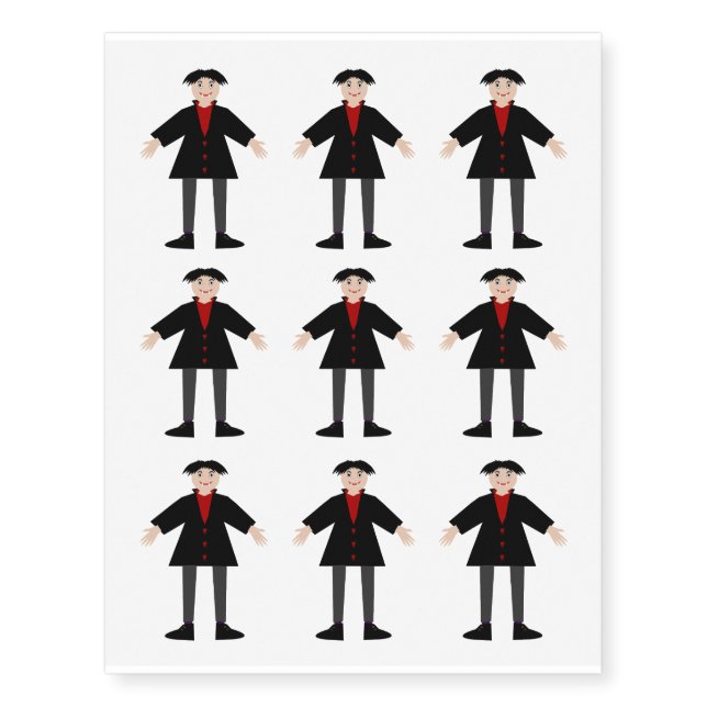 Cute Halloween Vampire Temporary Tattoos (Front)