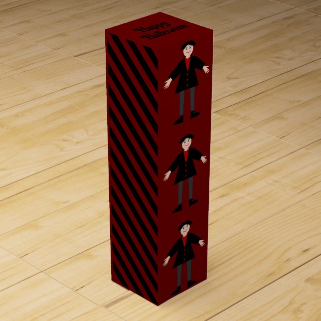 Cute Halloween Vampire Wine Box (Front)