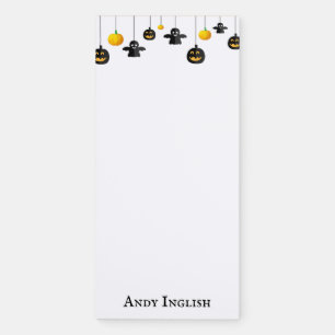 Cute Halloween Watercolor Ghosts Pumpkins Magnetic Notepad