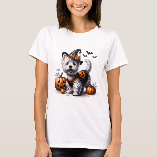 Cute Halloween Westie Tee West Highland Terrier Do (Front)