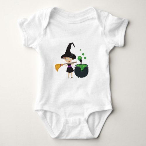 Cute Halloween Witch Baby Bodysuit