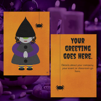 Cute Halloween Witch Card or Invitation